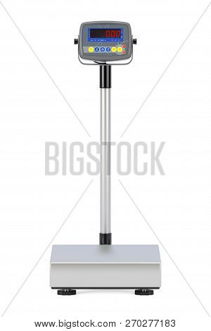 Warehouse Digital Cargo Scales On A White Background. 3d Rendering