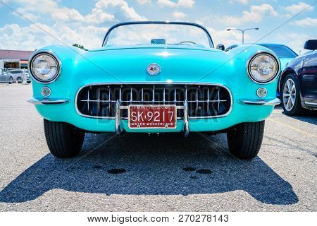 Detroit, Michigan, August 19, 2016: 1957 Corvette at Woodward Dream Cruise - largest one-day automotive event in USA