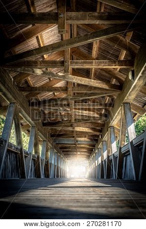 Old Wooden Bridge Near Erl In Tirol