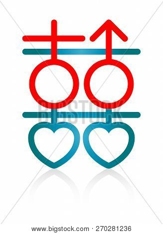 Vector Chinese Shuang Xi (double Happiness) With Male And Female Symbol