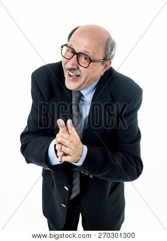 Portrait Of Last Day At Work Of Happy Senior Businessman Excited About His Retirement