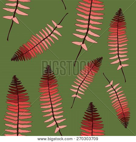 Vector Tie And Dye Ferns Seamless Repeat Pattern