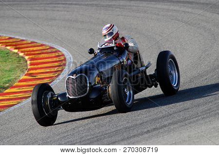 Mugello, Italy - 2007: Unknown Run With Vintage Maserati Grand Prix Cars On Mugello Circuit At The E