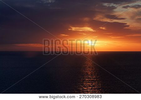 The Island Ile Sanguinaires Near Ajaccio In Corsica, France, During Sunset.