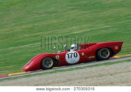 Mugello, It, November, 2007: Unknown Run With Old Ferrari 312 P At Mugello Circuit In Italy During F