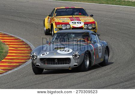 Mugello, It, November, 2007: Unknown Run With Old 1960s Ferrari 250 At Mugello Circuit In Italy Duri