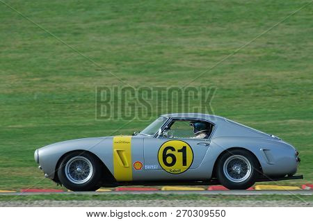 Mugello, It, November, 2007: Unknown Run With Old 1960s Ferrari 250 At Mugello Circuit In Italy Duri