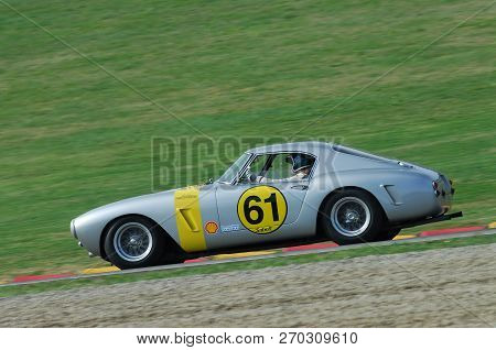 Mugello, It, November, 2007: Unknown Run With Old 1960s Ferrari 250 At Mugello Circuit In Italy Duri