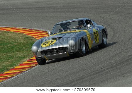 Mugello, It, November, 2007: Unknown Run With Old 1960s Ferrari 250 At Mugello Circuit In Italy Duri