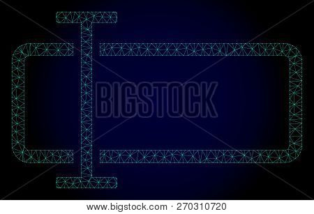 Mesh Text Field Polygonal Illustration. Abstract Mesh Lines, Triangles And Points On Dark Background