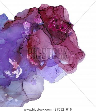 Alcohol Ink Sea Texture. Fluid Ink Abstract Background. Art For Design