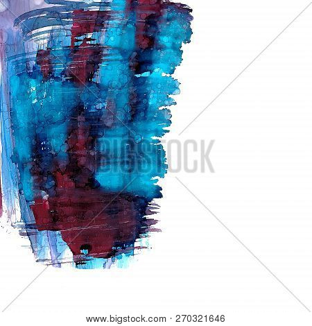 Alcohol Ink Sea Texture. Fluid Ink Abstract Background. Art For Design