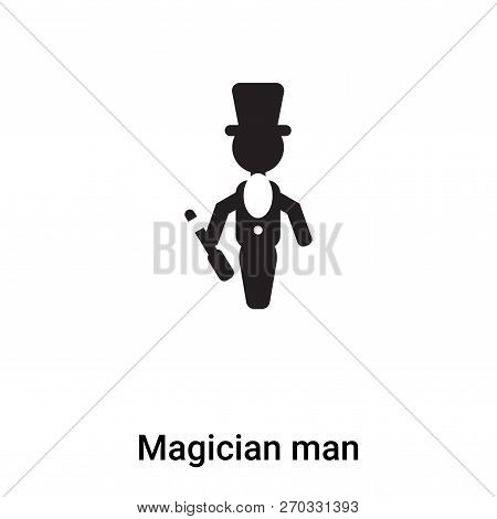 Magician Man Icon Vector Isolated On White Background, Logo Conc