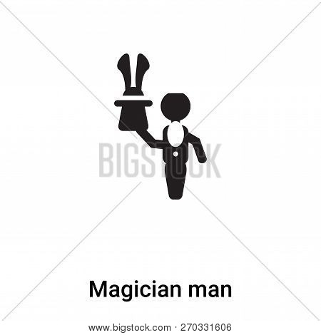 Magician Man Icon Vector Isolated On White Background, Logo Conc