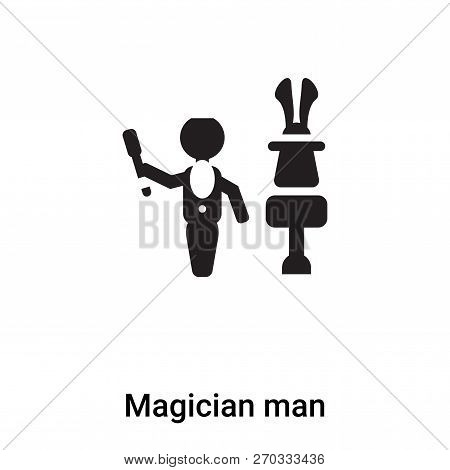 Magician Man Icon Vector Isolated On White Background, Logo Conc