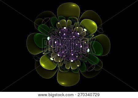 Floral. Computer Generated Inimitable Unique Sacred Fractal Image