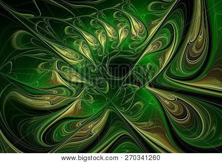 Oil. Computer Generated Inimitable Unique Sacred Fractal Image