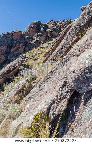 Rugged Rocks At Horca Del Inca, Ancient Astronomical Observatory In Copacabana, Bolivia.