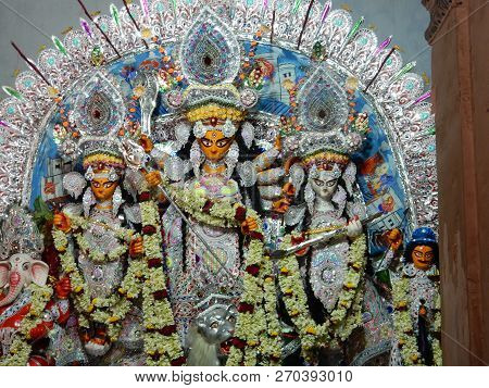 Goddess Durga During Durga Puja Festival Of Kolkata