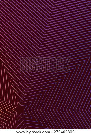 Minimal Cover Design Template. Modern Brochure Layout. Violet Vibrant Halftone Gradients On Dark Bac