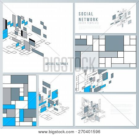 The Minimalistic Abstract Vector Illustration Of The Editable Layouts Of Modern Social Network Mocku