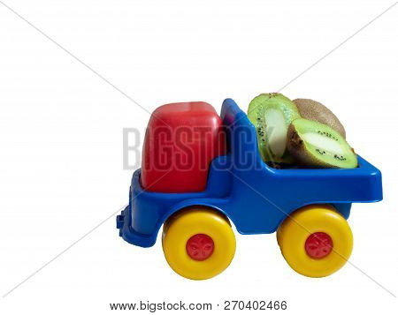 Small Toy Car Truck With Kiwi Fruit