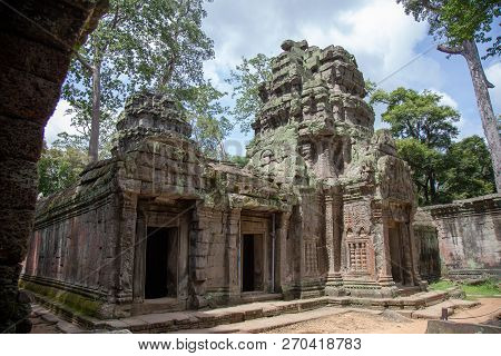 Ta Prohm Angkor Wat Cambodia. The Ancient Temple Of Ta Prohm At Angkor Wat, Cambodia Where Roots Of 