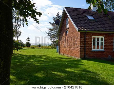 Traditional Dansih Bricks House Homeby The Sea Ocean Funen Denmark