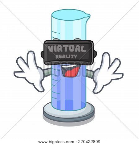 Virtual Reality Graduated Shaped Cylinder Isolated On Cartoon