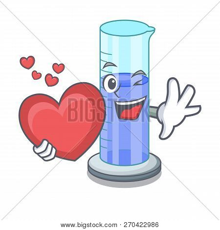 With Heart Graduated Shaped Cylinder Isolated On Cartoon