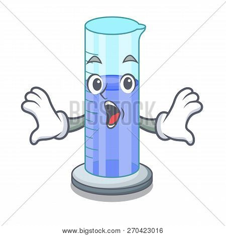 Surprised Graduated Shaped Cylinder Isolated On Cartoon