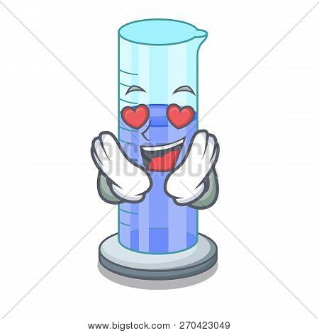 In Love Graduated Shaped Cylinder Isolated On Cartoon