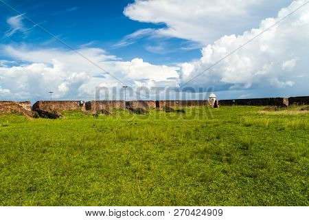 Cannons At A Fortress Of Sao Jose De Macapa St Joseph In City Macapa, Brazil