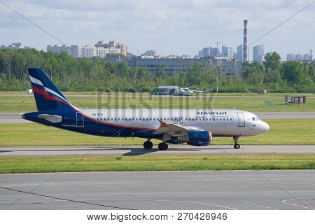 Saint Petersburg, Russia - June 20, 2018: The Airbus A320 
