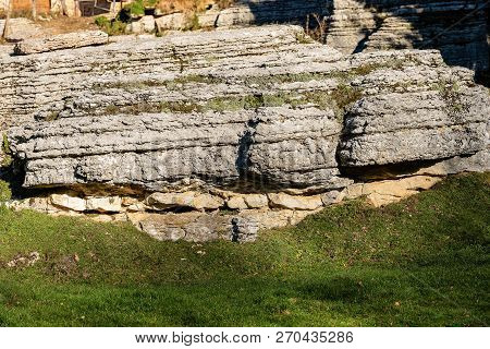 Limestone Monolith - Unusual Karst Erosion Formation In The Regional Natural Park Of Lessinia (valle