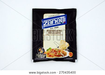 Amsterdam, The Netherlands - November 23, 2018: Package Of Zanetti Parmigiano Reggiano Formaggi Parm