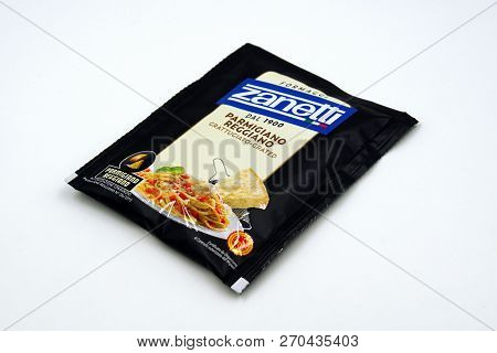 Amsterdam, The Netherlands - November 23, 2018: Package Of Zanetti Parmigiano Reggiano Formaggi Parm