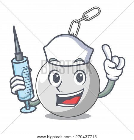 Nurse Wrecking Ball Hanging From Chain Cartoon