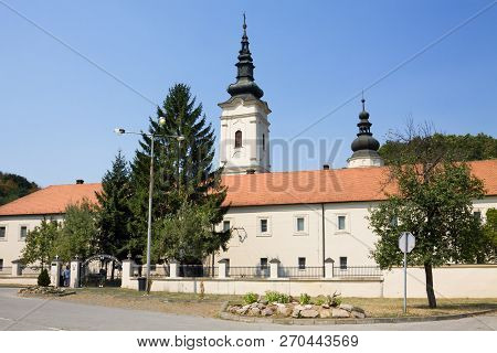 Jazak, Serbia - August 31, 2012: The Orthodox Monastery Jazak In Serbia. The Jazak Monastery Is Loca