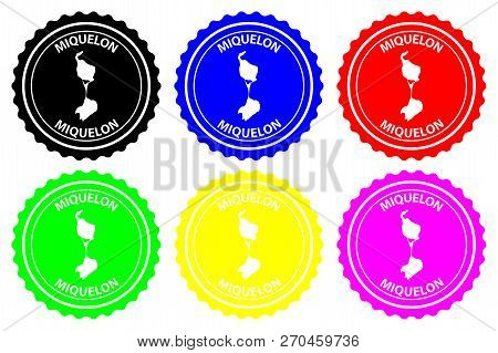 Miquelon - Rubber Stamp - Vector, Overseas Collectivity Of Saint Pierre And Miquelon Map Pattern - S