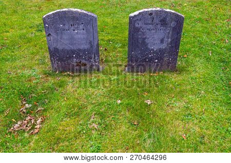 Tombs And Grass In Cemetery, Oughterard, Ireland