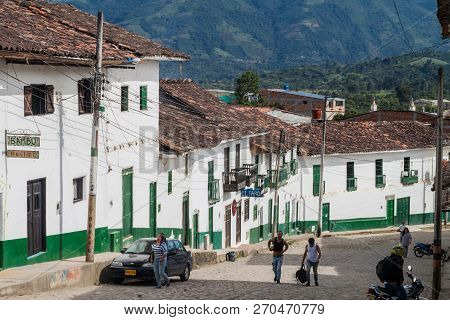 San Agustin, Colombia - September 13, 2015: Steep Street In San Agustin Village, Colombia
