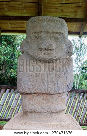 Statue Located At Alto De Los Idolos Site Near San Agustin, Colombia