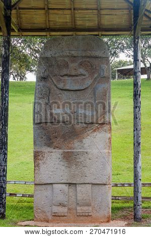 Statue Located At Alto De Los Idolos Archeological Site Near San Agustin, Colombia