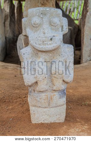Statue Located At Alto De Los Idolos Archeological Site Near San Agustin, Colombia