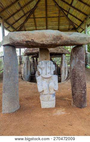 Statue Located At Alto De Los Idolos Archeological Site Near San Agustin, Colombia
