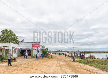 Velddrif, South Africa, August 22, 2018: A View Of Bokkom Avenue Next To The Berg River In Velddrif 