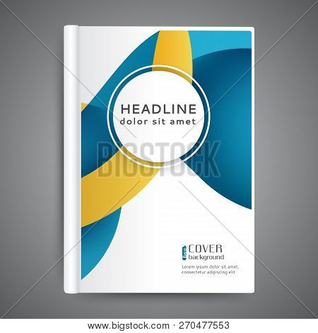 Color Book Design Templaten With Abstract Lines And Waves