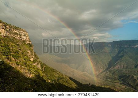 Rainbow In Chicamocha River Canyon In Colombia
