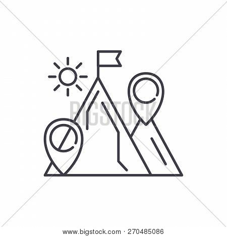 Business Purpose Line Icon Concept. Business Purpose Vector Linear Illustration, Symbol, Sign